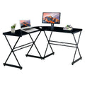 L-Shaped Glass Computer Desk N4497