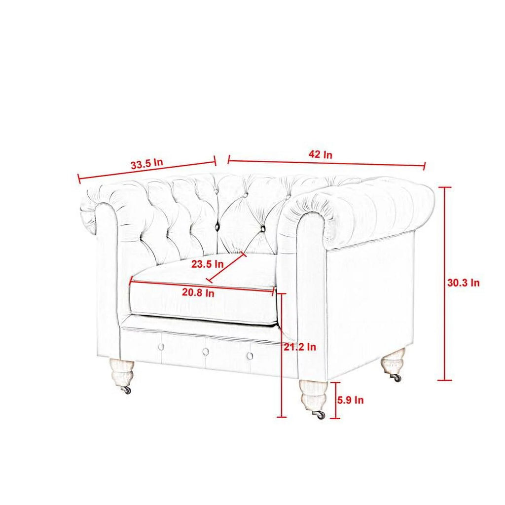 Dark Gray Velvet Button Tufted Club Chair R3914