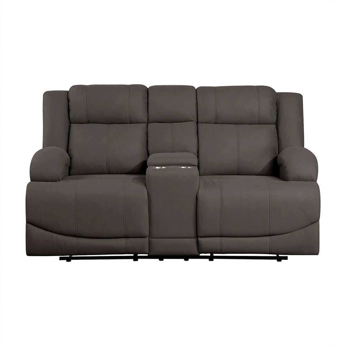 Chocolate Microfiber 2-Piece Manual Reclining Sofa Set N81365