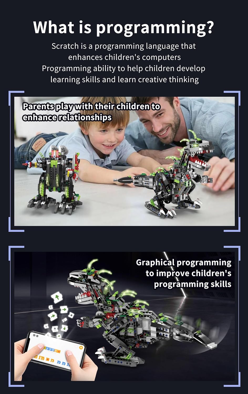 2 in1 Dinosaur Robot Building Kits X83878