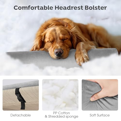 Large Elevated Dog Bed with Removable Headrest Bolster J4884