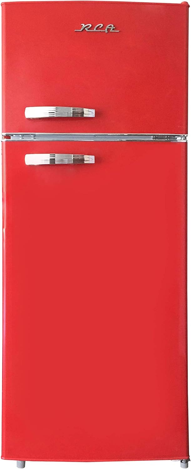 2 Door Apartment Size Refrigerator with Freezer, 7.5 cu. ft, Retro Red D294861