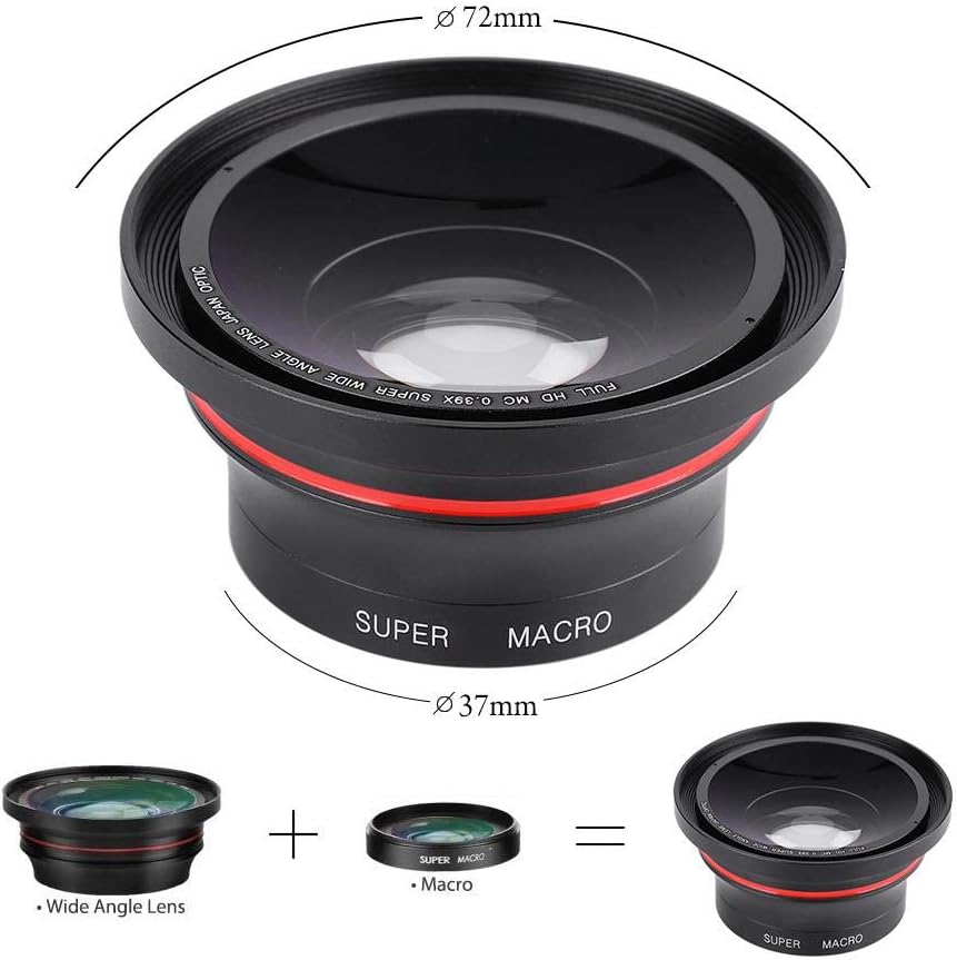 37mm 0.39X Wide Angle Lens with Macro Lens and Phone Clip P1449