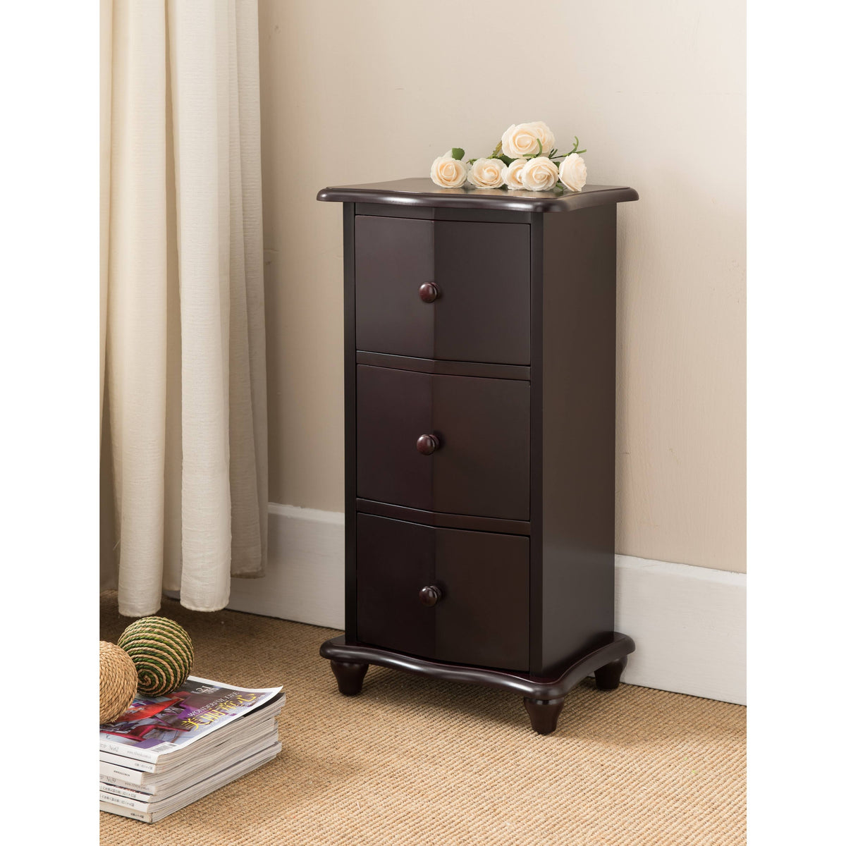 Dark Cherry Wood Accent Cabinet H735254