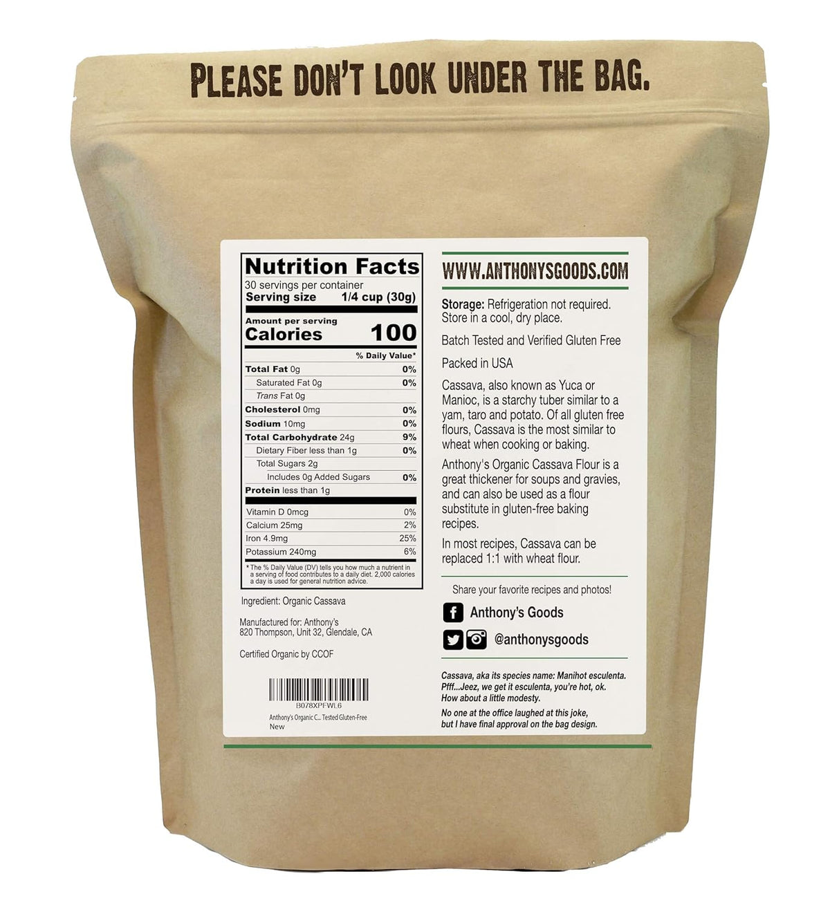 Organic Cassava Flour, 2 lb Q745