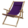 Natural Frame Purple Canvas Solid Wood Sling Chair Y7303