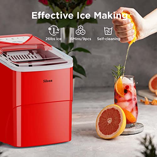 Black Portable Countertop Ice Maker, 26lbs in 24Hrs, 2 Sizes of Bullet Ice A36823