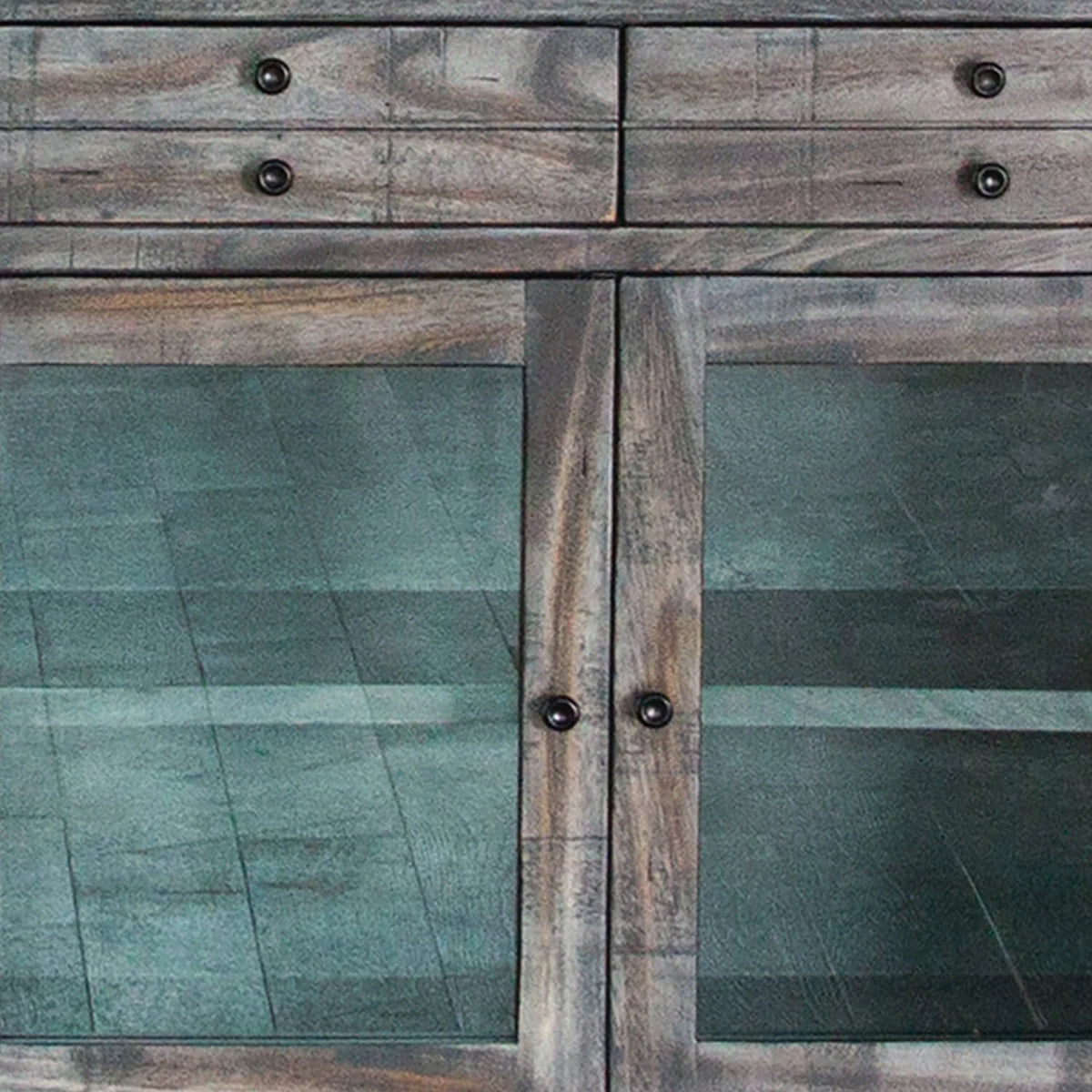 80 Inch 4 Drawer 4 Door Gray Solid Wood TV Entertainment Console S4828