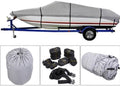 Grey 600D Oxford Fabric Waterproof Boat Cover with Carrying Bag Z946469