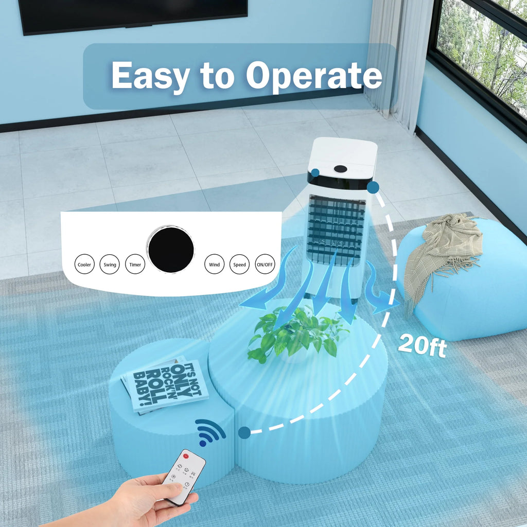 Portable Oscillating Evaporative Air Cooler with 3 Speeds J283067