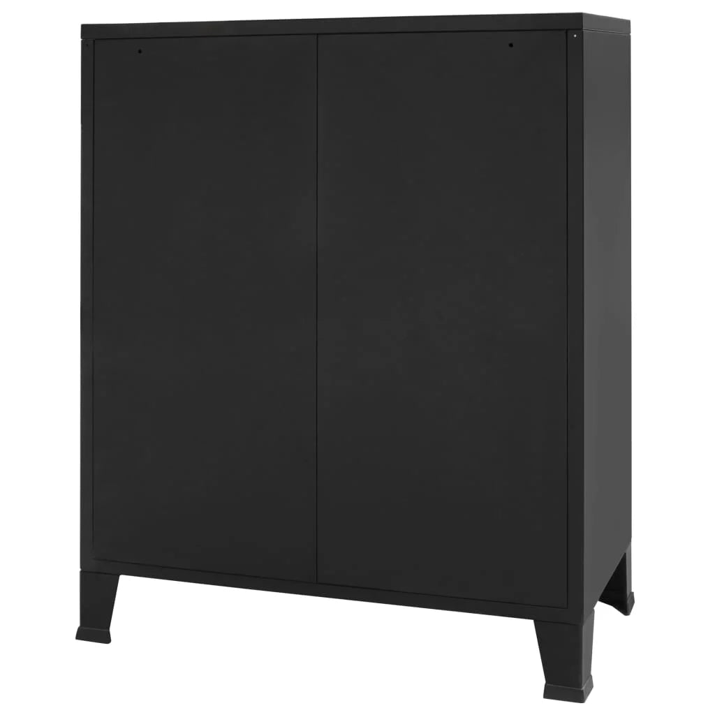 Black 4 Drawer Metal Dresser H977