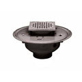 6x22 PVC Adjustable Commercial Drain with Brass Grate & Round Ring J36468