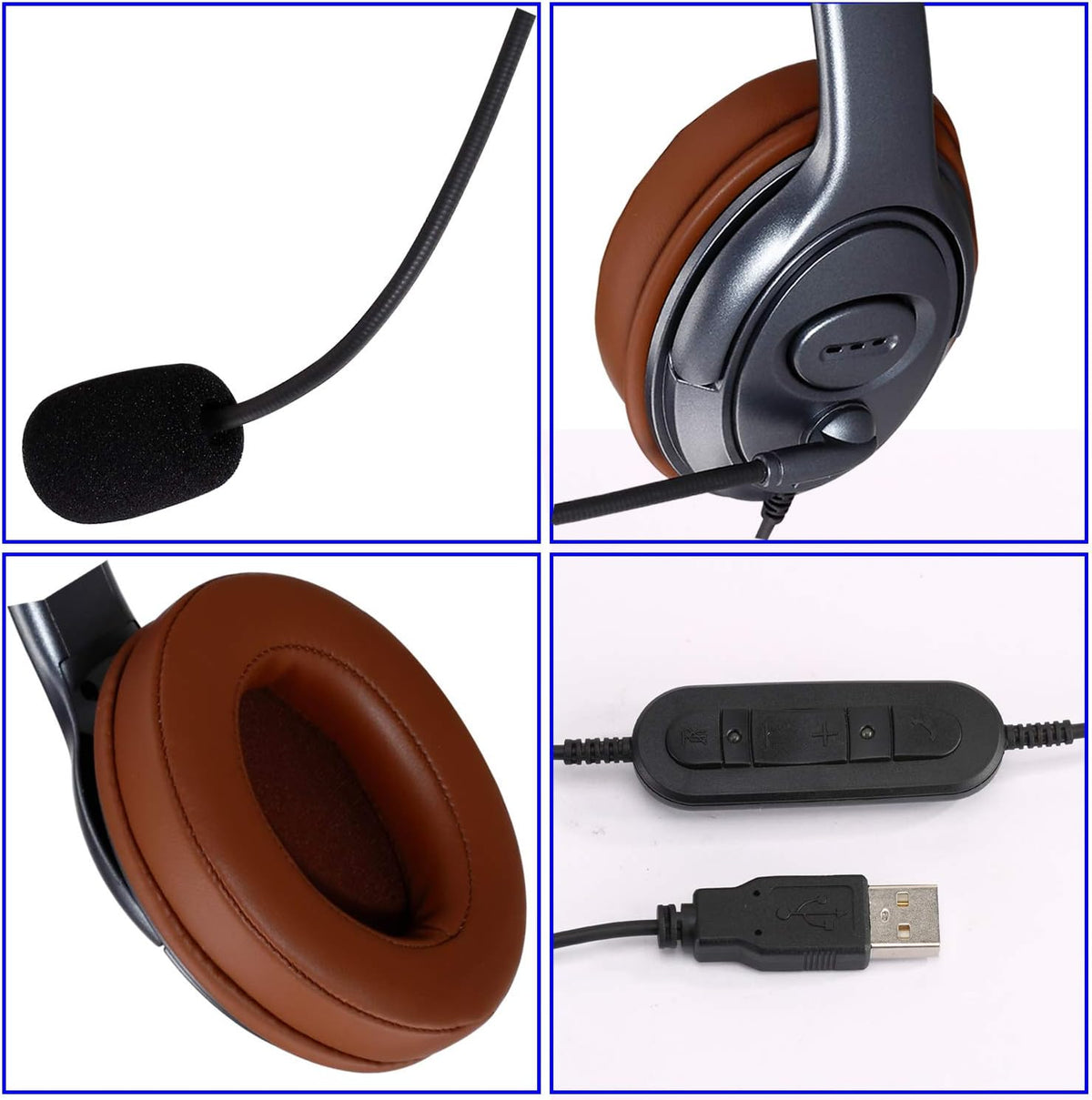 USB Headset with Microphone Noise Cancelling and Volume Controls T250
