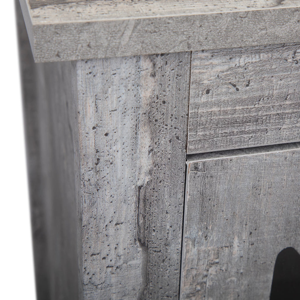 Gray Night Stand with Storage and Door L1151