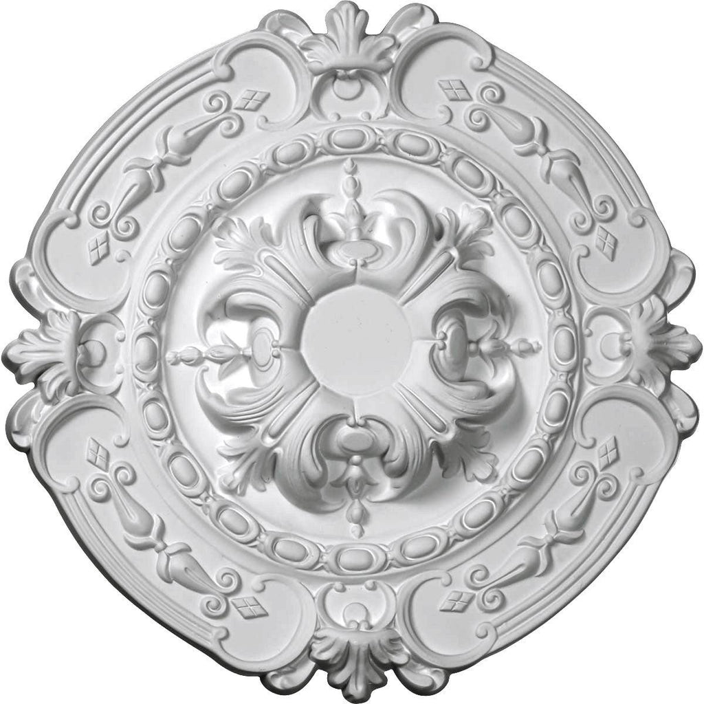 16 3/8 inch x 1 3/4 inch Hand-Painted Green Gold Ceiling Medallion U570