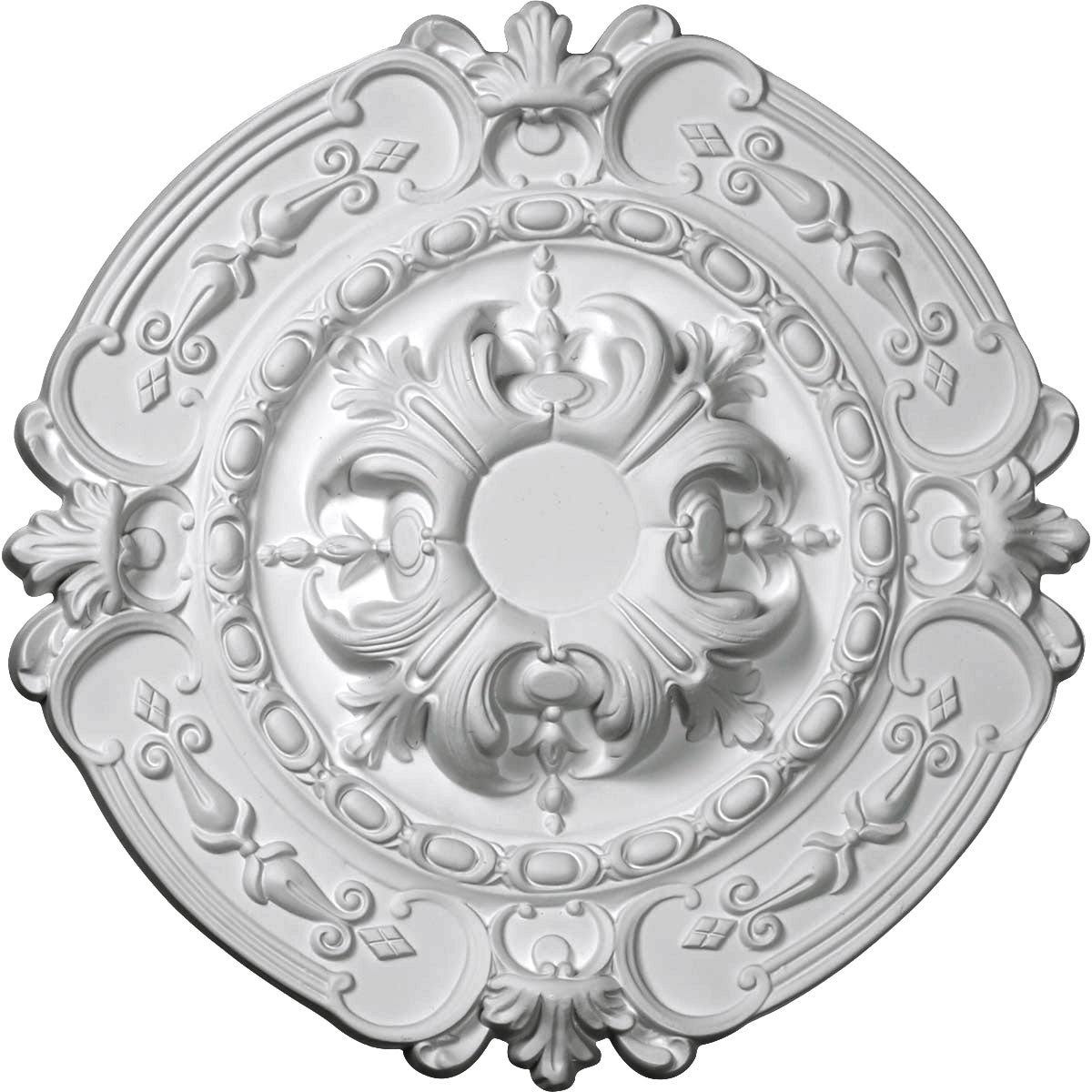 16 3/8 inch x 1 3/4 inch Hand-Painted Green Gold Ceiling Medallion U570