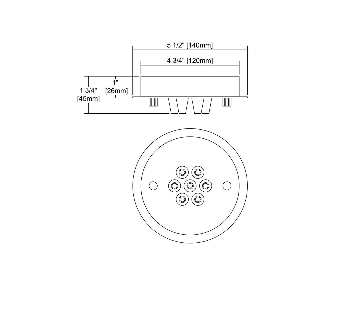 7 Light Small Round Canopy in Polished Chrome Y88623