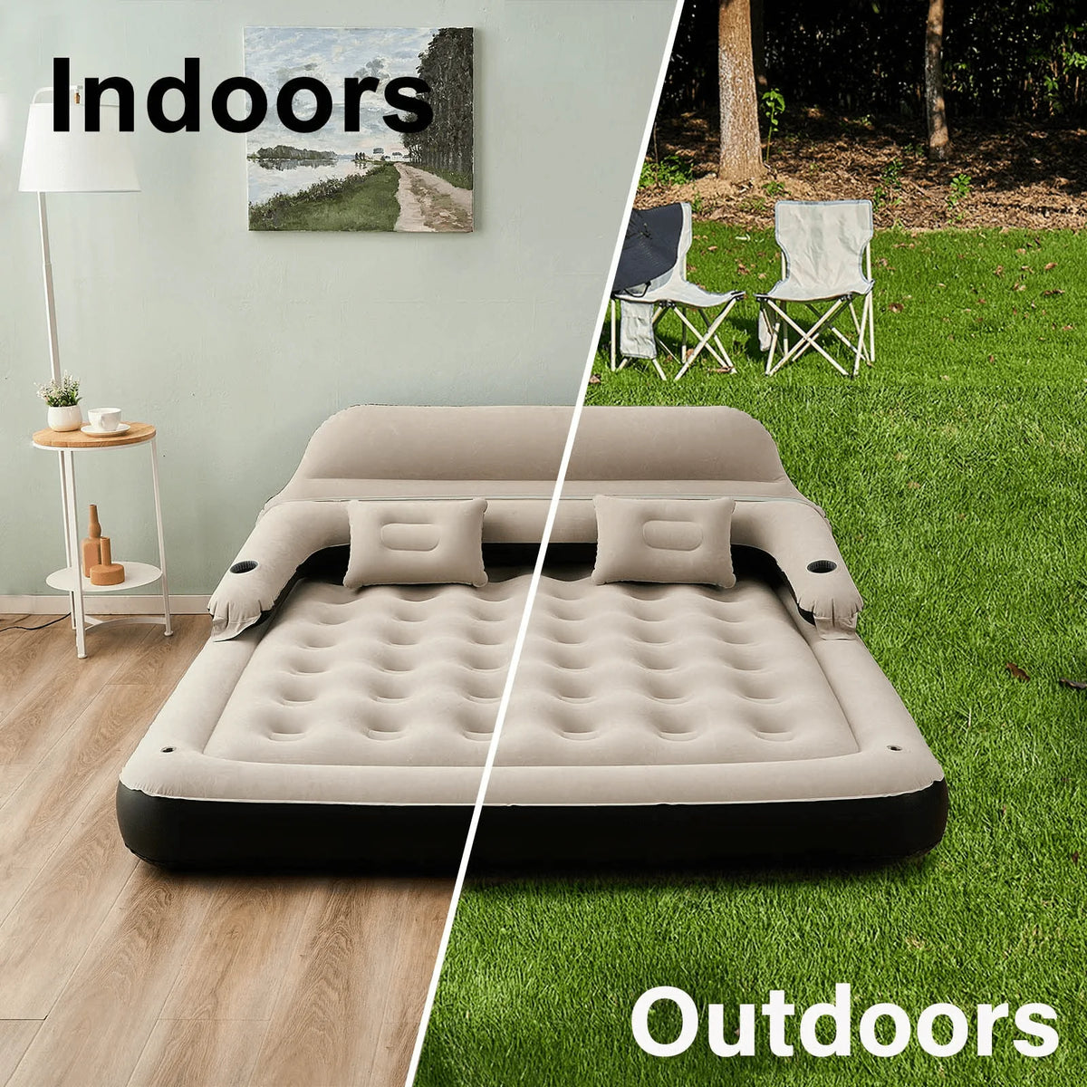 King Size Inflatable Air Mattress with Headboard Y798