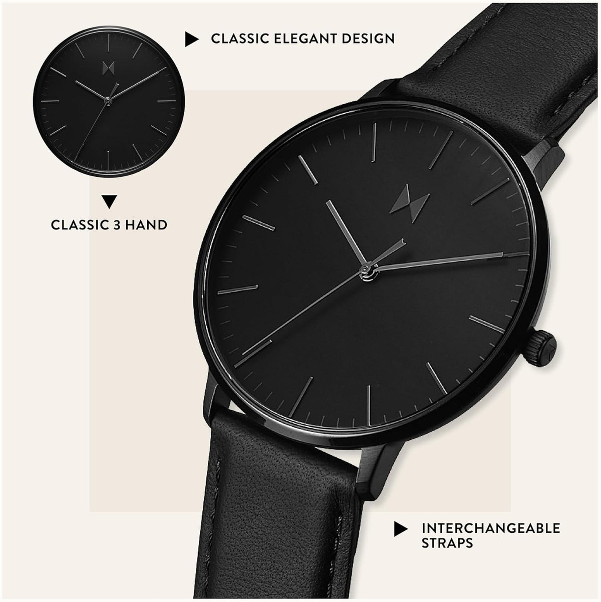 Men’s Slim Analog Watch - Minimalist Water Resistant 3 ATM 42mm Japanese Quartz Wristwatch Y121330