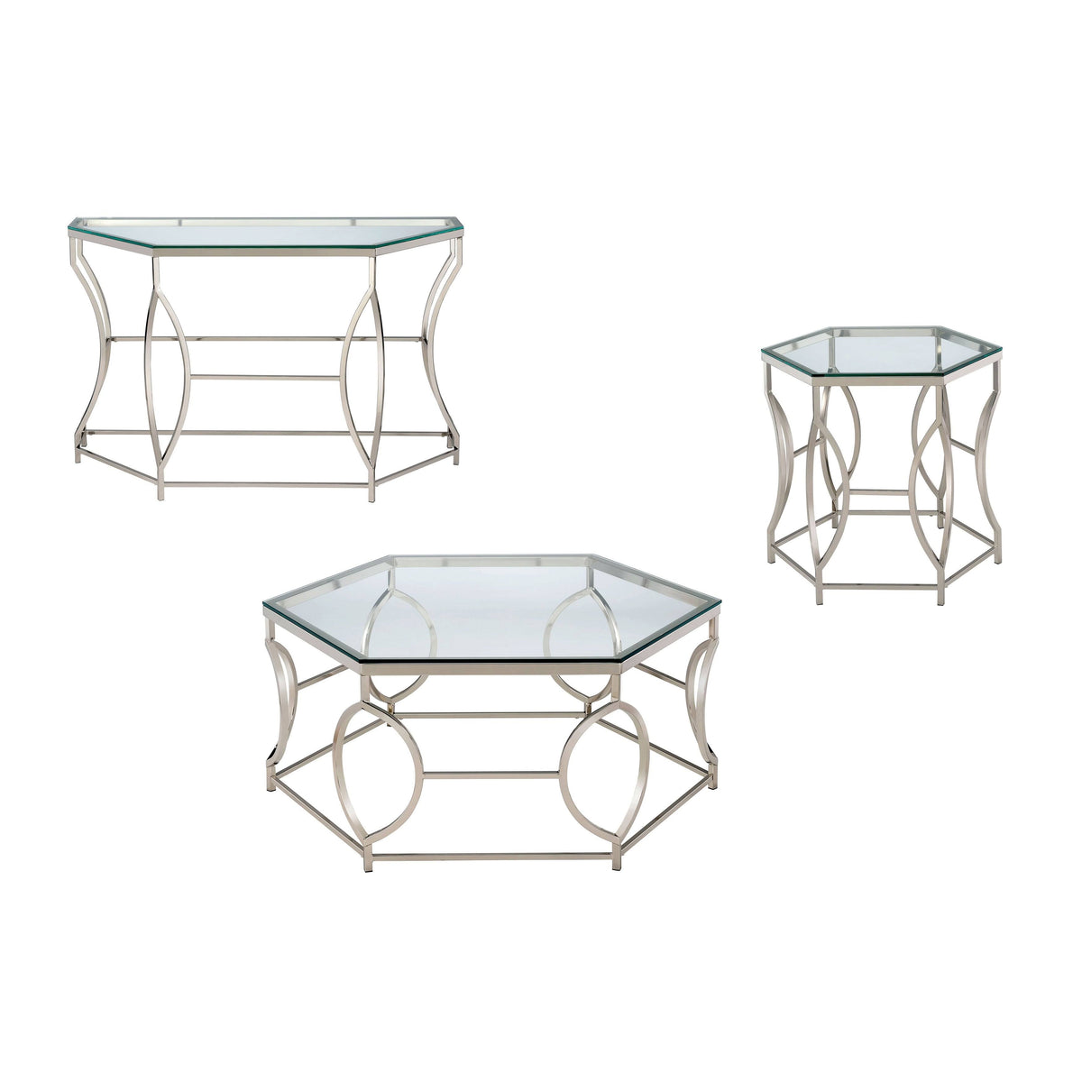 Chrome Glass Top End Table V156329