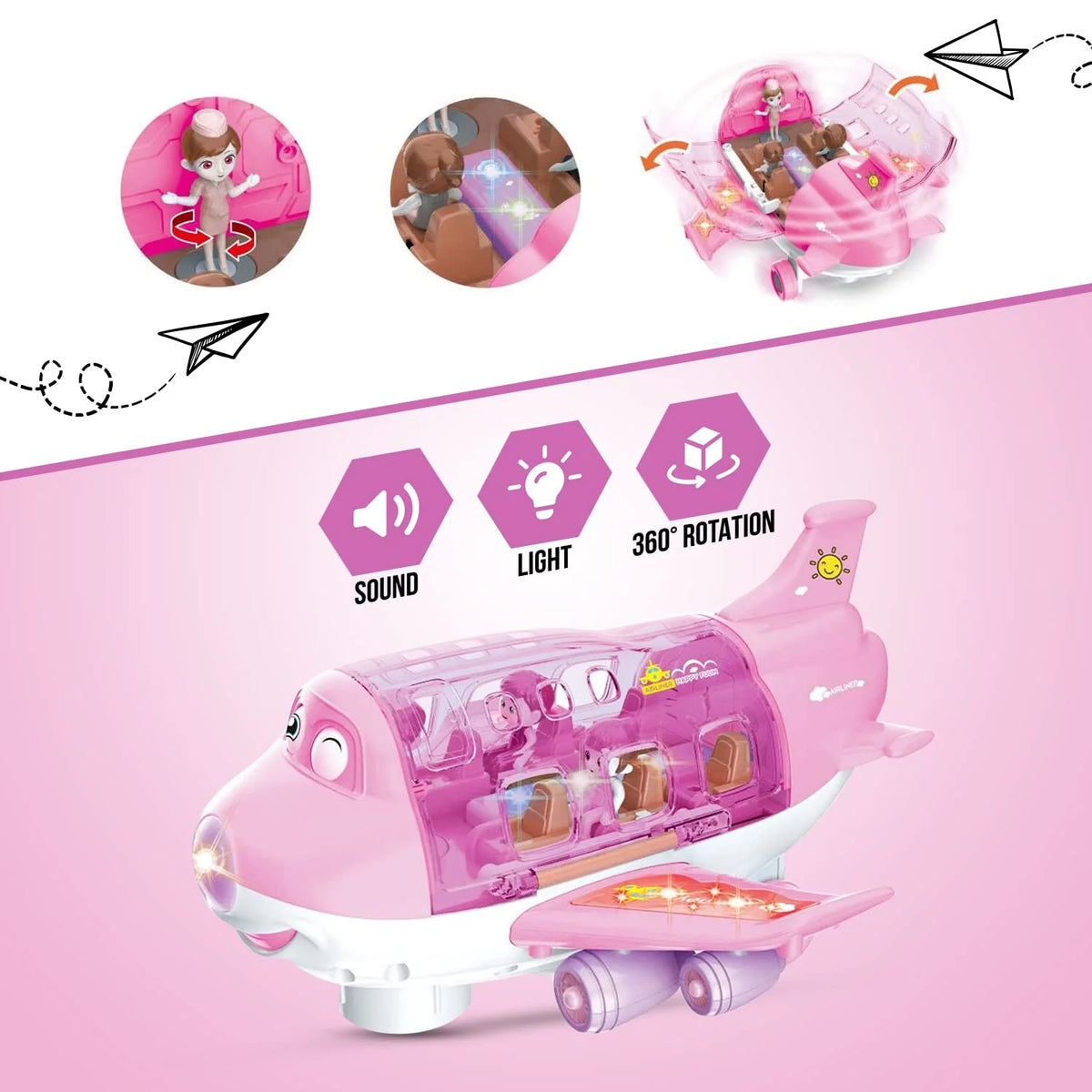Kids' Play Airplanes with LED Flashing Lights and Sounds U5701