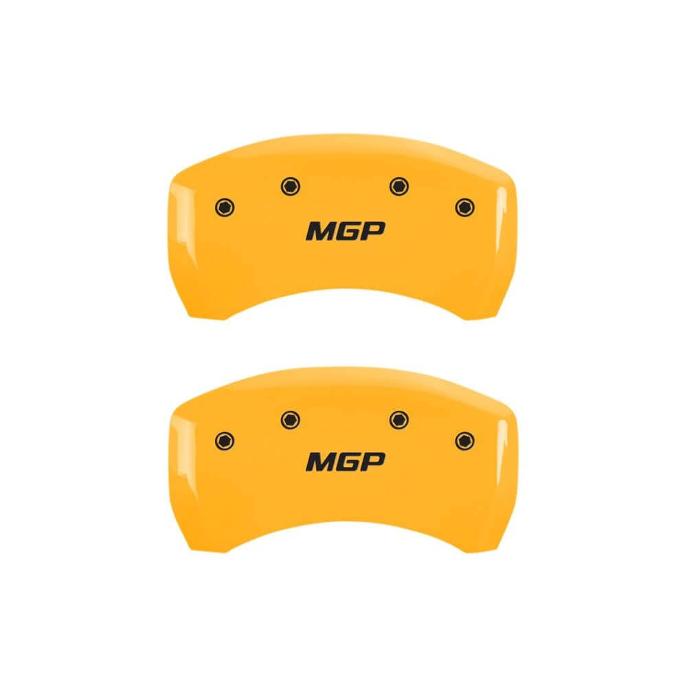 4 Caliper Covers Yellow Finish Black G691