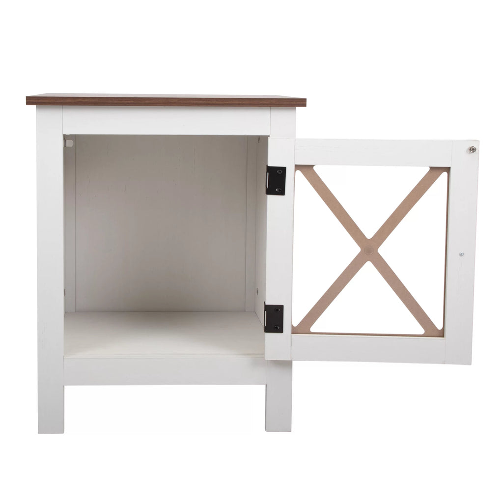 Gray Night Stand with Storage and Door L1151