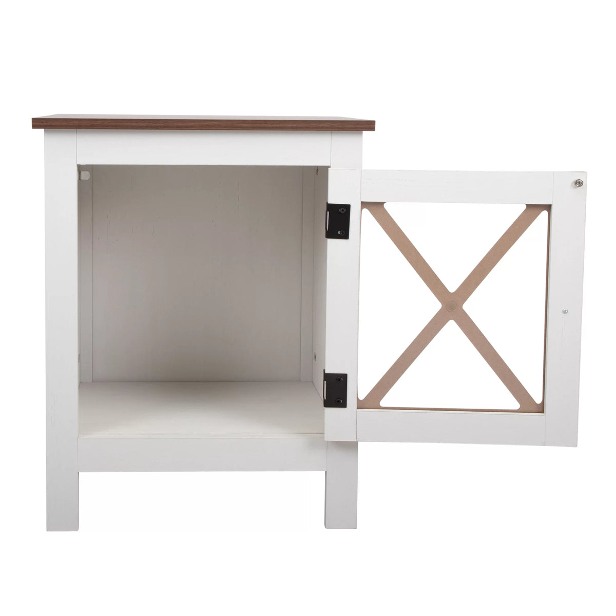 Gray Night Stand with Storage and Door L1151