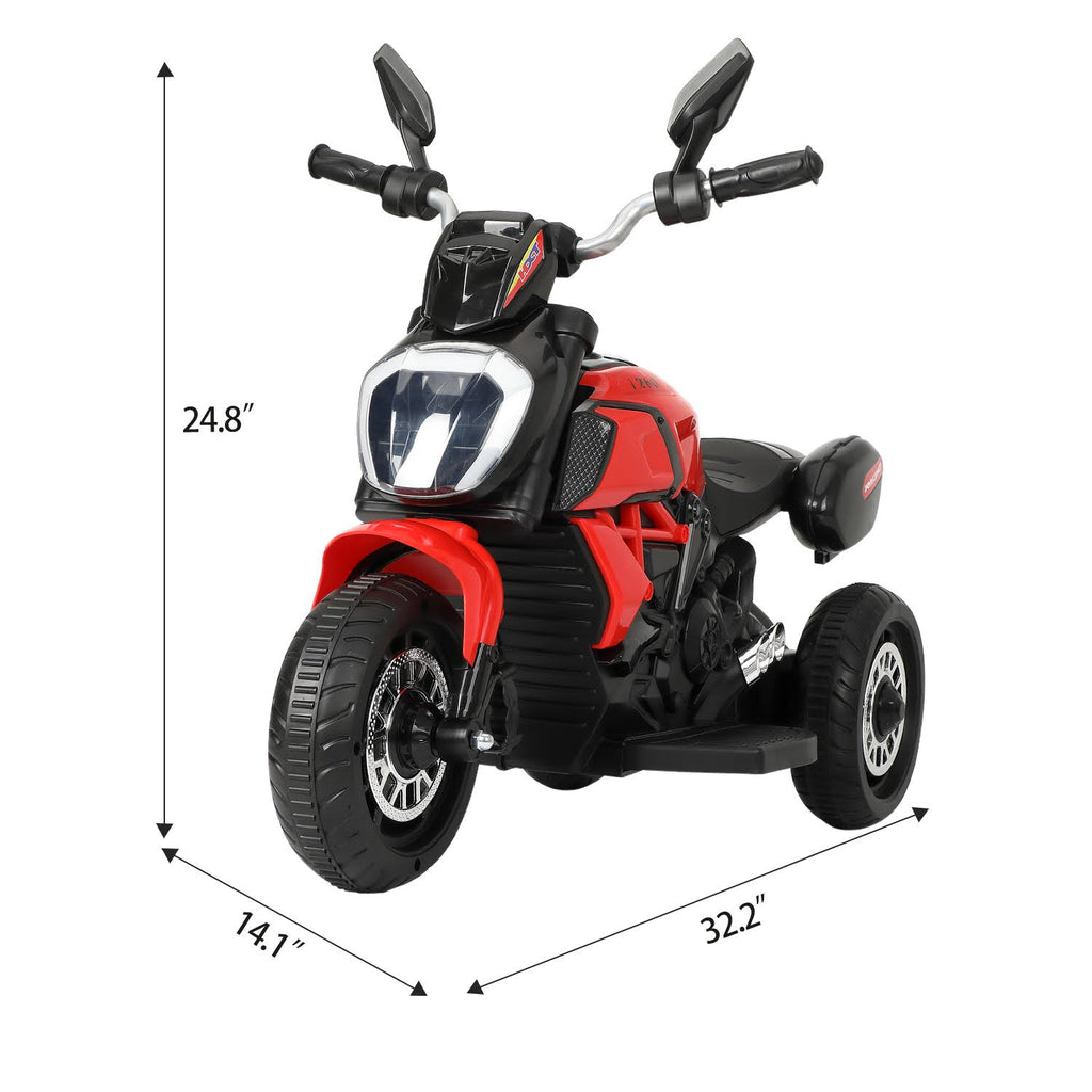 Red Three-Wheeled Kids Ride on Motorcycle V2773