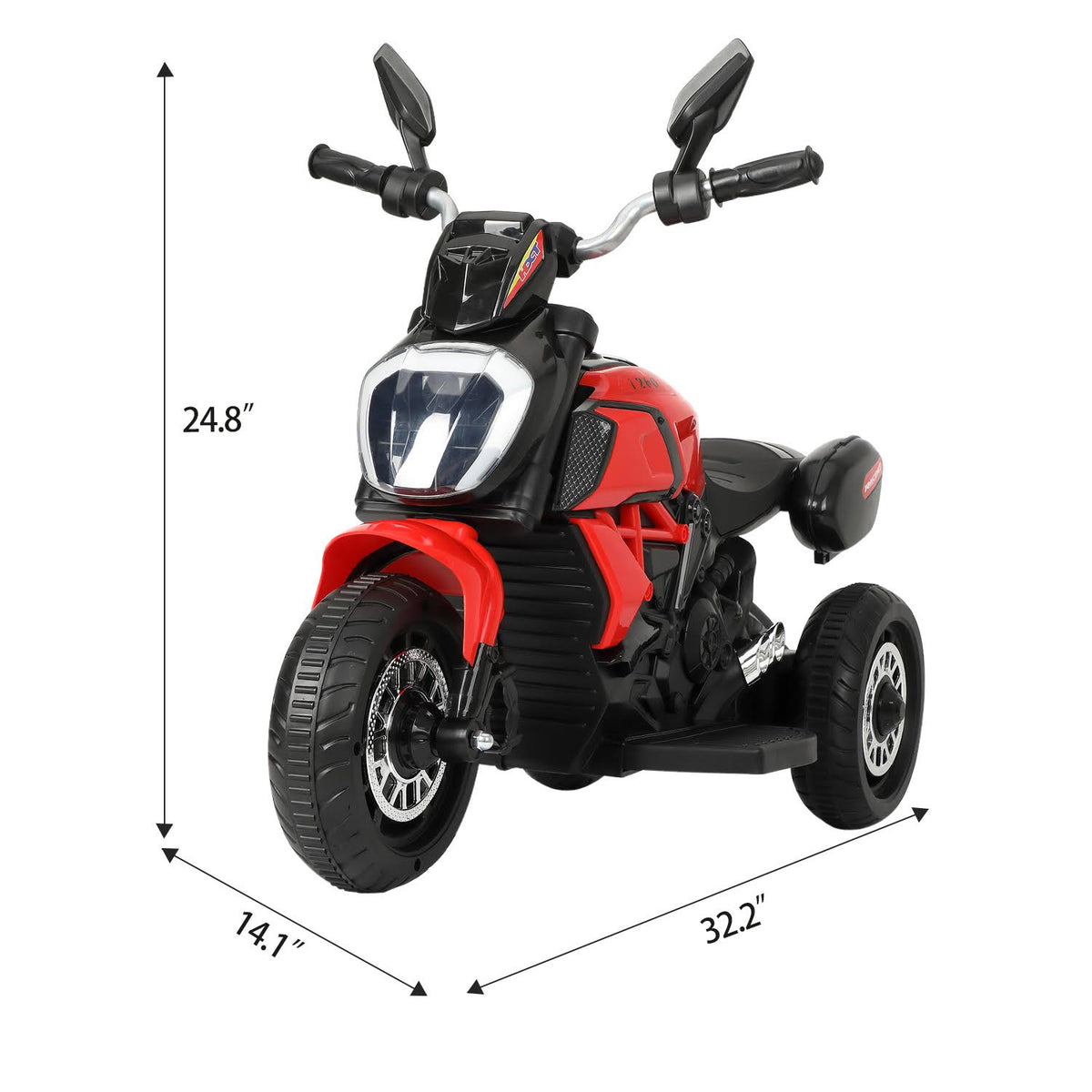 Red Three-Wheeled Kids Ride on Motorcycle V2773