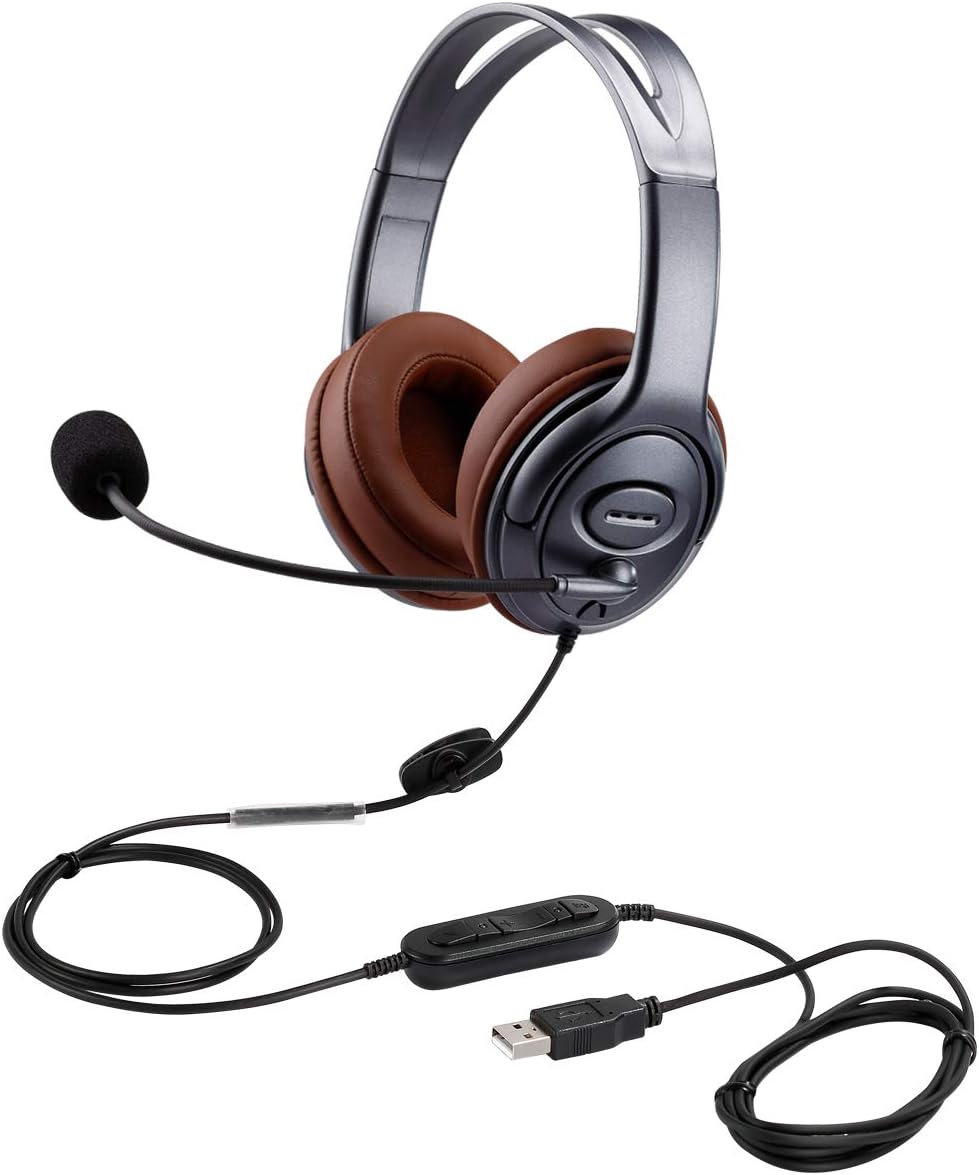 USB Headset with Microphone Noise Cancelling and Volume Controls T250
