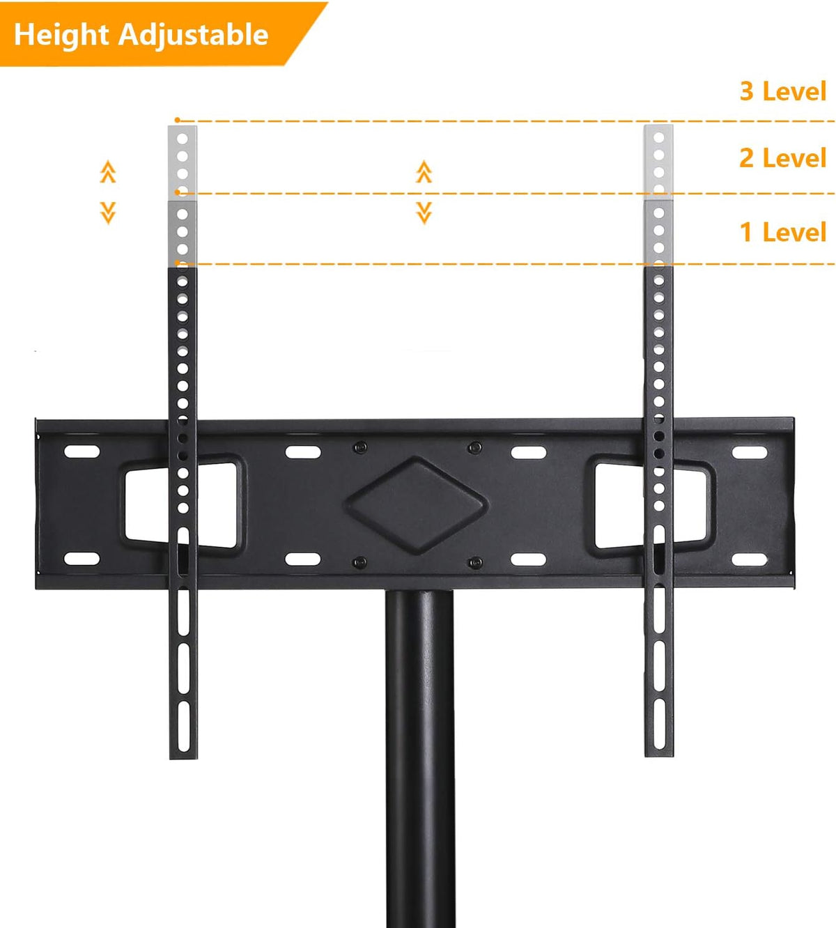 Rolling Wood TV Stand with Swivel Mount and Wheels L631152