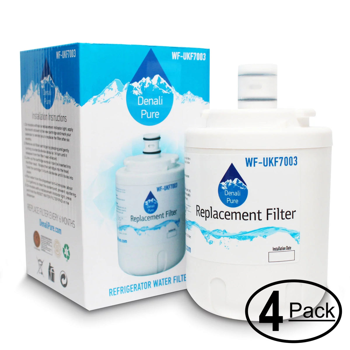 4-Pack Refrigerator Water Filter Cartridge W38705