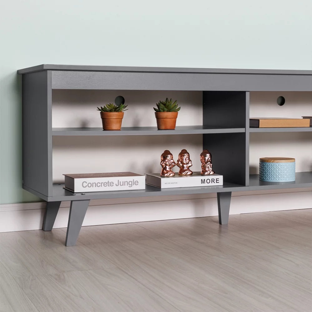 White TV Stand with Storage Shelves L794