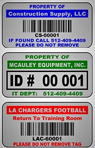 2" x 1" Heavy Duty Metalized Polyester Asset Tags with 3M Adhesive, Quantity 1000, RED, Pack of 2 F152409
