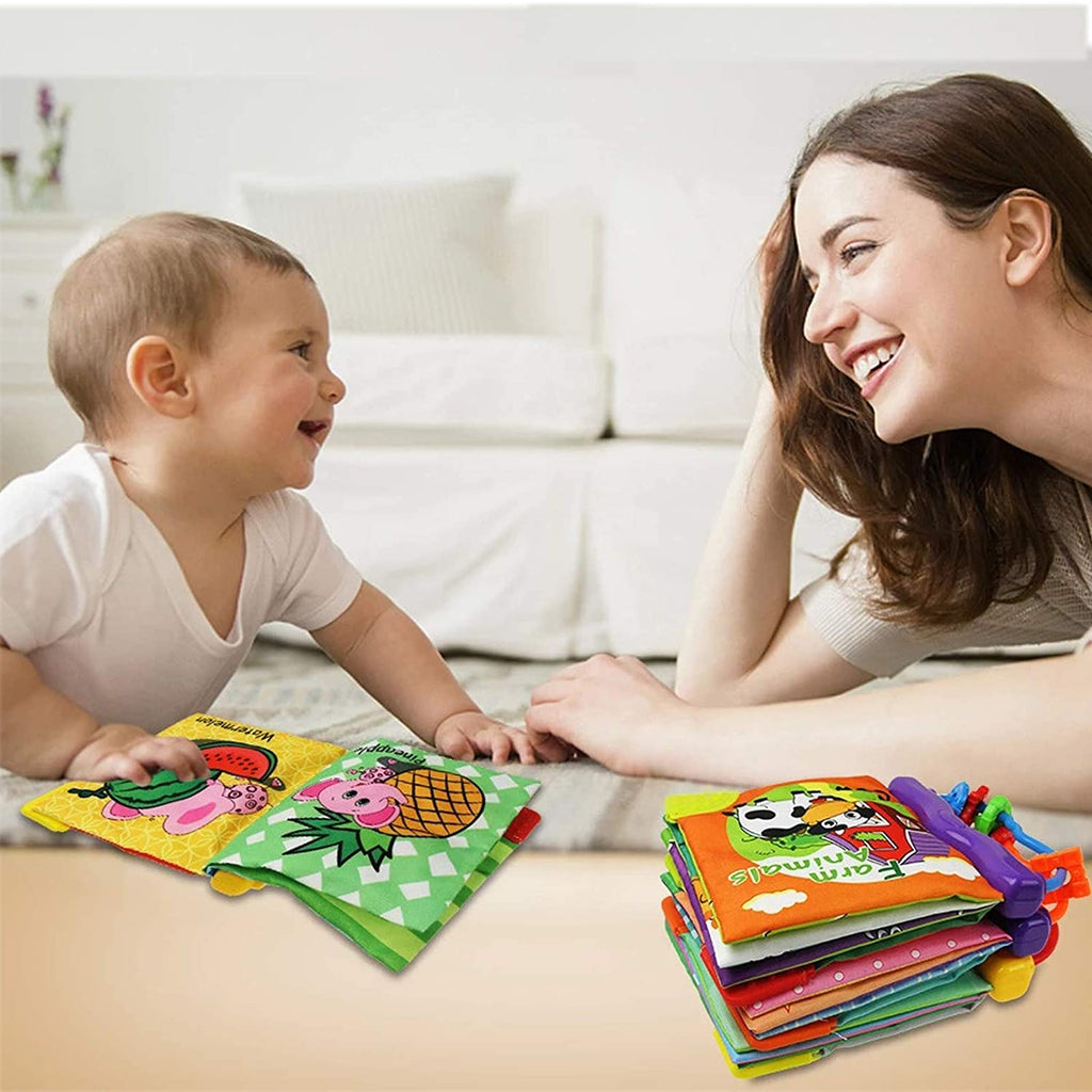 Soft Cloth Book with Teether Rings Infant Developmental Toy L583