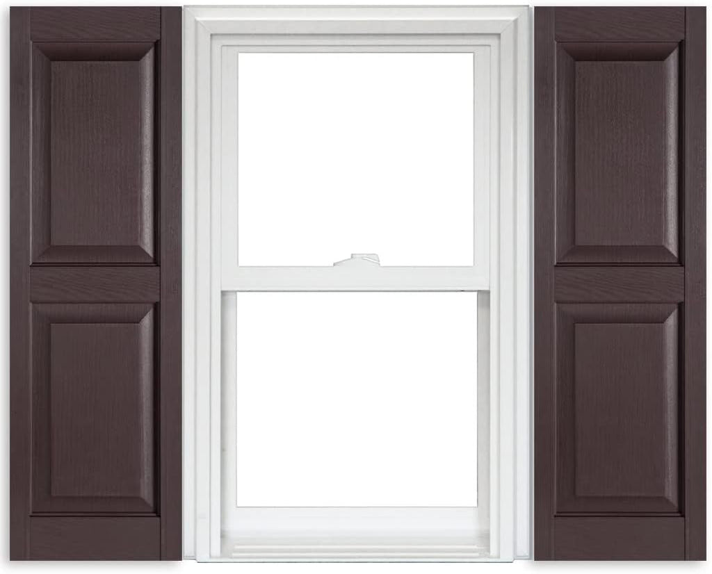 White Vinyl Raised Panel Shutters 15 Inch x 51 Inch Pack of 2 F29527