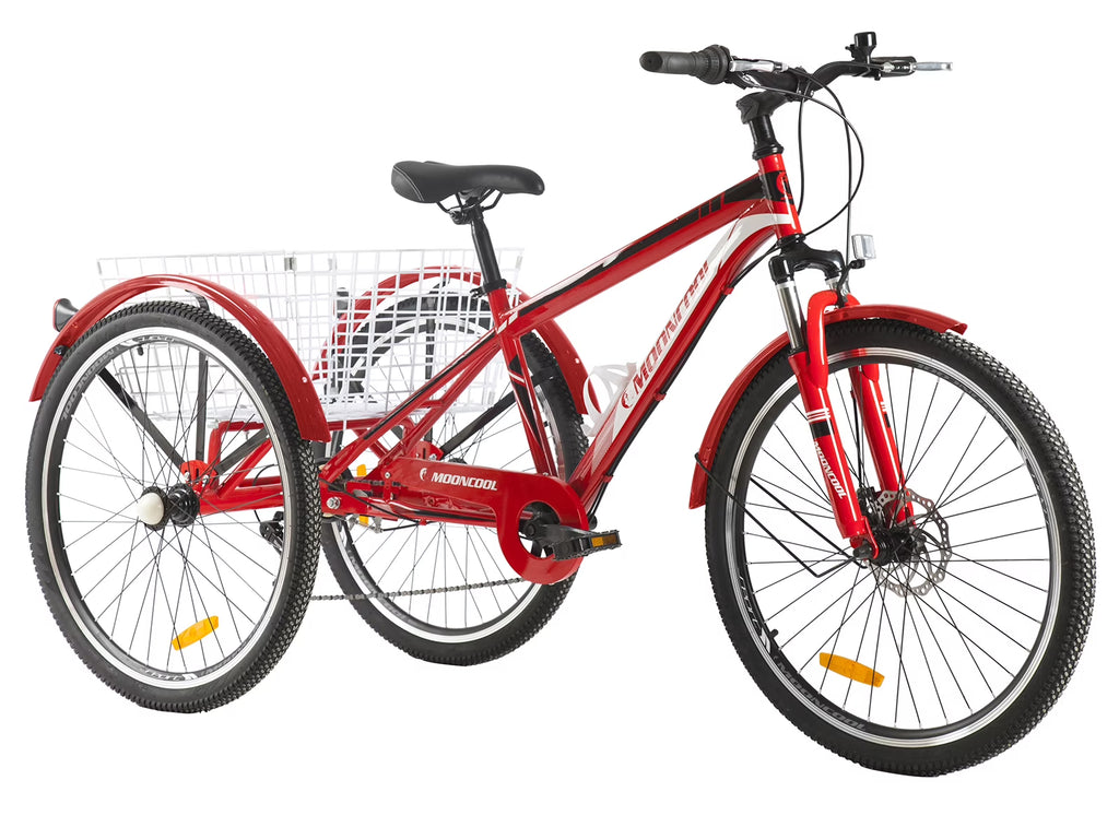 Mountain Tricycle 3 Wheeled 7-Speed 24 inch 26 inch 27.5 inch Disc Brakes Cargo Basket G3417