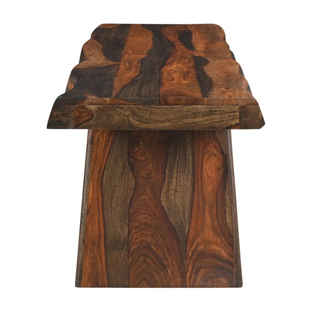 68" Live Edge Solid Wood Dining Bench in Dark Brown K45874