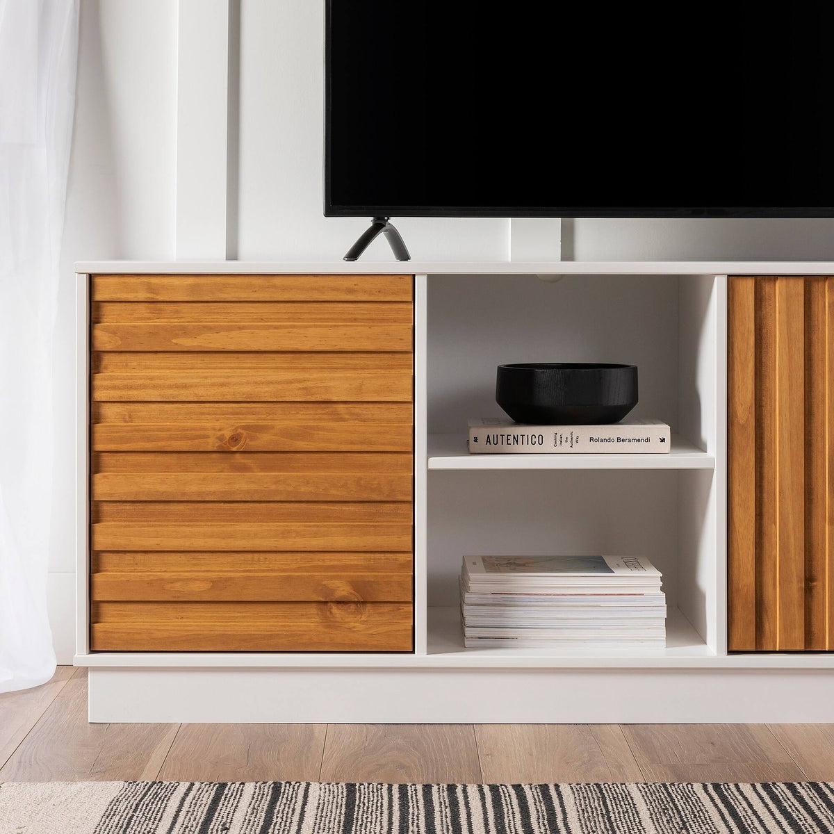 70-Inch Two-Tone 3-Door TV Console Q13860