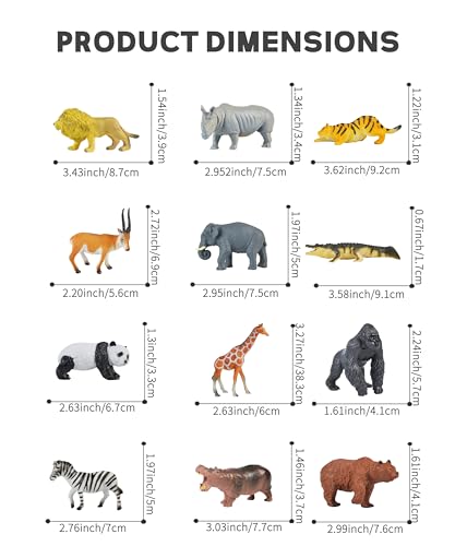 12 PCS Plastic Animal Figurines Z41043