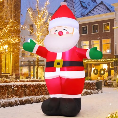 5 FT Christmas Inflatables Santa Claus Outdoor Decorations Blow Up Yard Standing Santa with Built-in LEDs J8012
