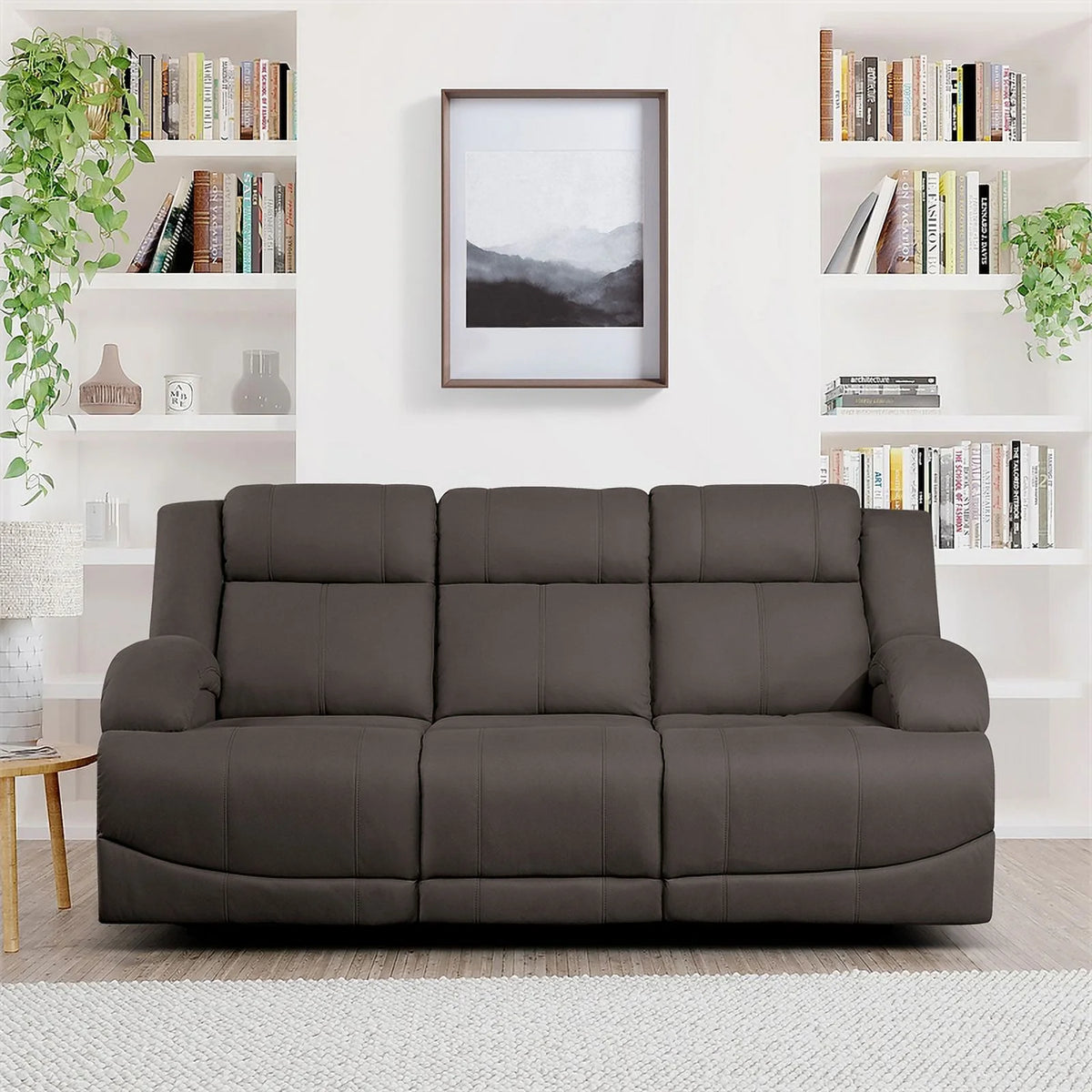 Chocolate Microfiber 2-Piece Manual Reclining Sofa Set N81365