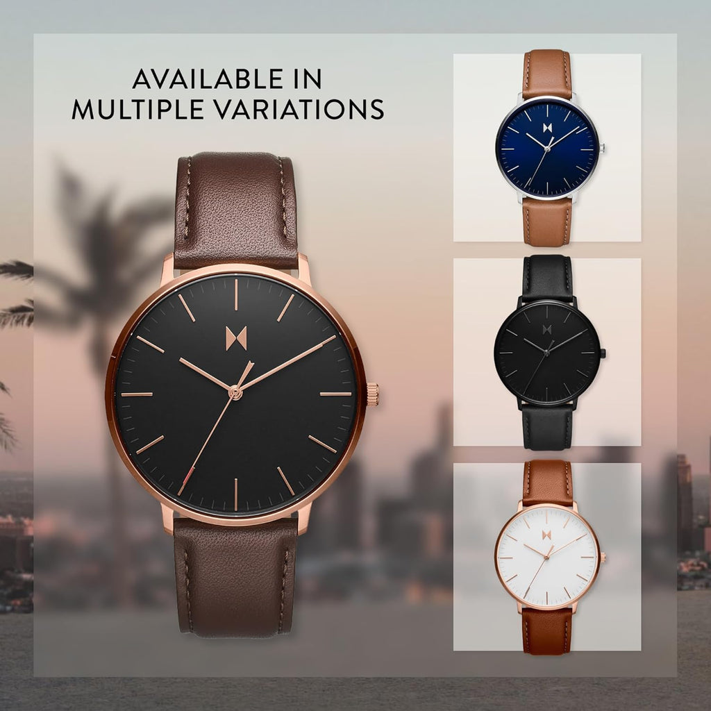Men’s Slim Analog Watch - Minimalist Water Resistant 3 ATM 42mm Japanese Quartz Wristwatch Y121330