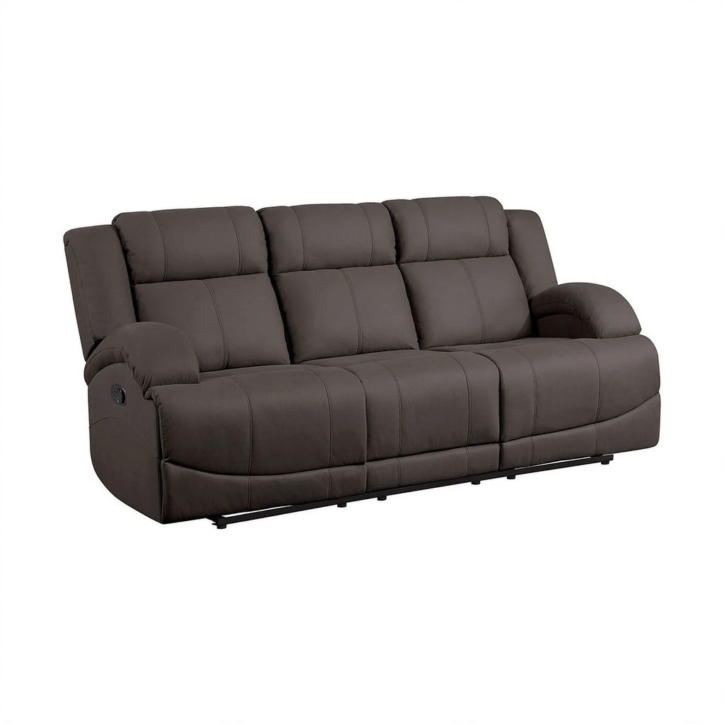Chocolate Microfiber 2-Piece Manual Reclining Sofa Set N81365