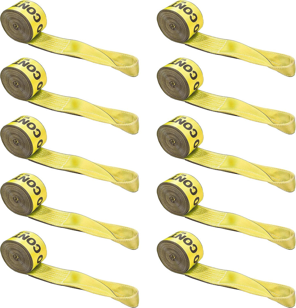 4 Inch x 30 Foot Winch Straps with Twisted Sewn Loop 10 Pack I519