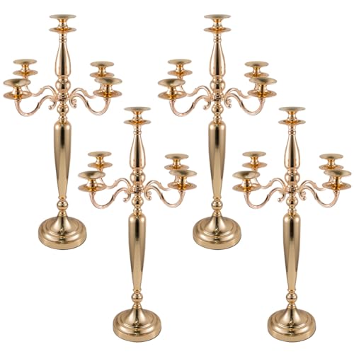 4Pcs 5 Arm Gold Metal Candelabra Y1613