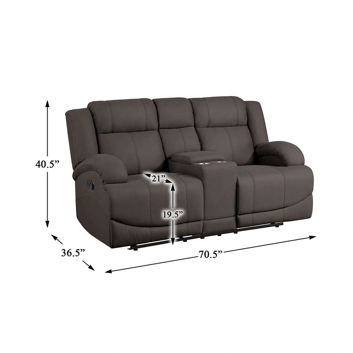 Chocolate Microfiber 2-Piece Manual Reclining Sofa Set N81365