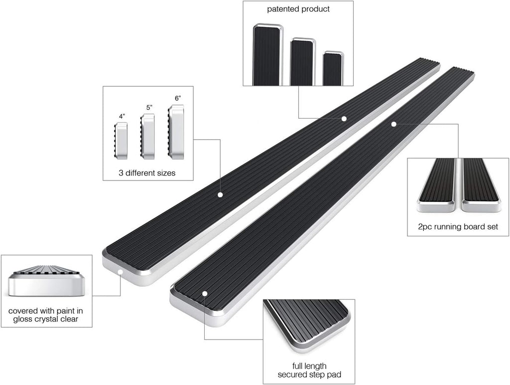 4in Running Boards for Chevy Colorado GMC Canyon Crew Cab Q5276