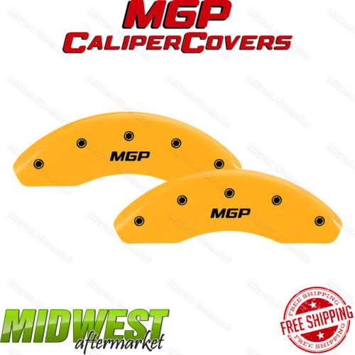 4 Caliper Covers Yellow Finish Black G691